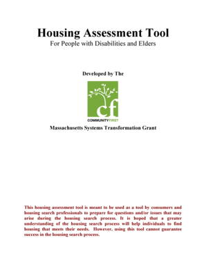 Housing Assessment Tool for Disabilities and Elders