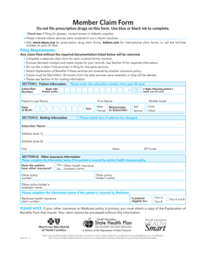Member Claim Form