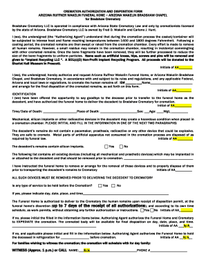 Arizona Cremation Authorization Form