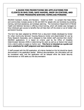 SSI Prioritization Guide for Homeless Clients