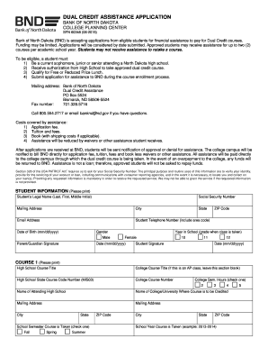 Dual Credit Assistance Application