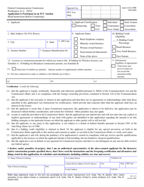 FCC Form 175 Application to Participate in an FCC Auction