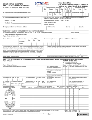 Group Dental Claim Form