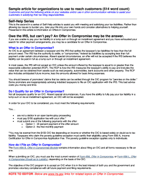 IRS Offer in Compromise Guide