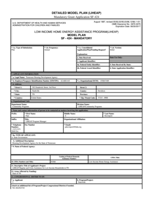 LIHEAP Grant Application SF-424