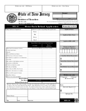 New Jersey Motor Fuels Refund Application
