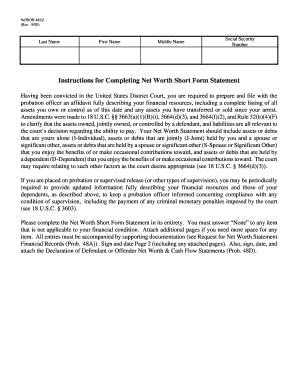 OPROB 48EZ Net Worth Short Form Statement
