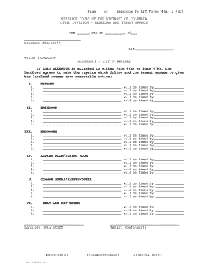 Landlord Tenant Repair Addendum