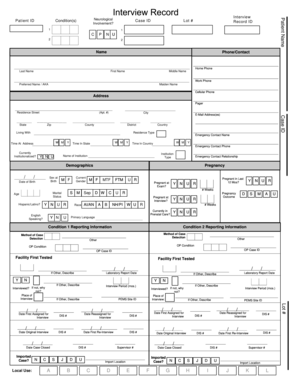 Patient Intake Form for Neurological Conditions