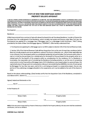 New York Property Seller's Affidavit