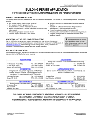 Maine Residential Building Permit Application