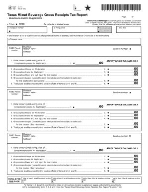 Texas Mixed Beverage Gross Receipts Tax Report