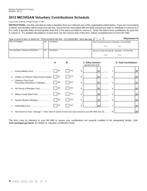 Michigan Voluntary Contributions Schedule