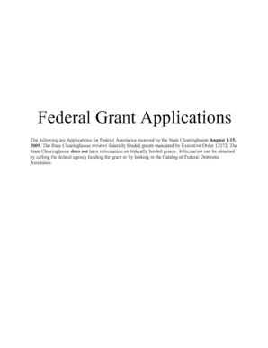 Federal Grant Application Form