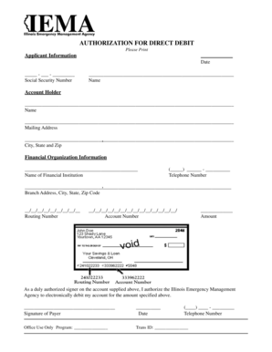 Authorization for Direct Debit