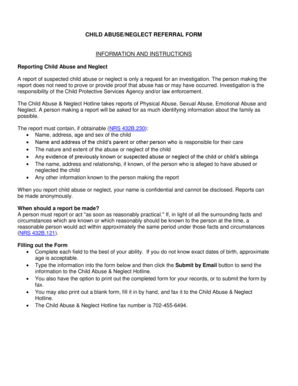 Child Abuse Neglect Referral Form