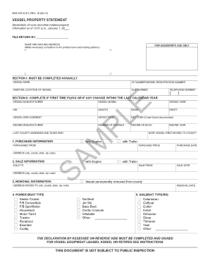 California Vessel Property Statement