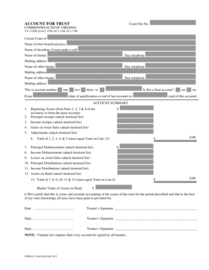 Virginia Trust Account Form
