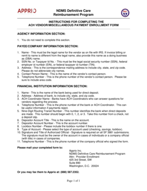 ACH Vendor Payment Enrollment Form