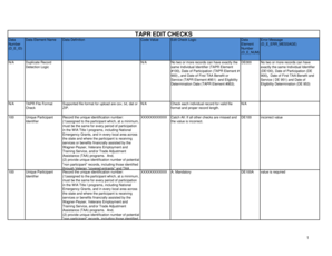 TAPR Edit Checks Data Validation Form
