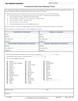 Interpretive Services Request Form