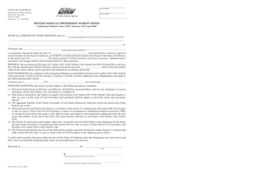 California Motor Vehicle Ownership Surety Bond