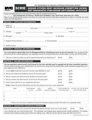 Lease renewal form with rent increase - Renewal Application, Rent Demand/Hotel Stabilized/SRO Rental Units