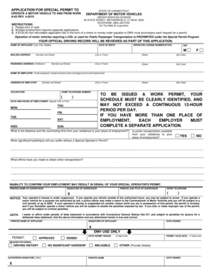 Connecticut Special Permit Application