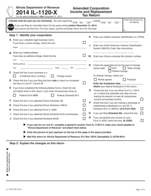 Illinois Amended Corporation Income Tax Return