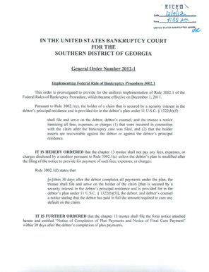 Notice of Completion of Plan Payments