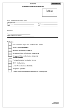 Oklahoma Housing Finance Agency Mortgage Loan Affidavit