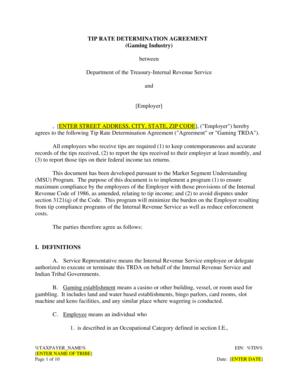 Tip Rate Determination Agreement