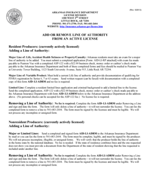 Arkansas Insurance Producer License Form