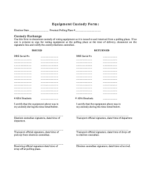 Equipment Custody Form