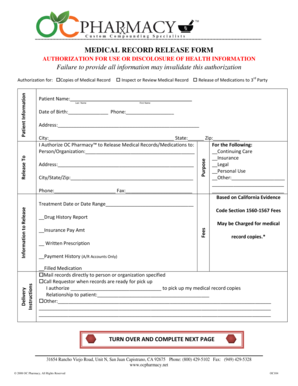 Medical Record Release Form