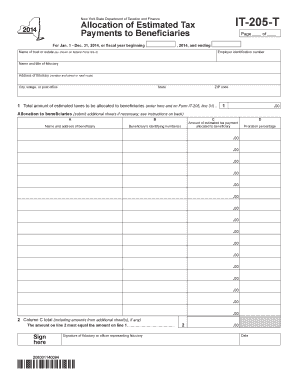 New York IT-205-T Form