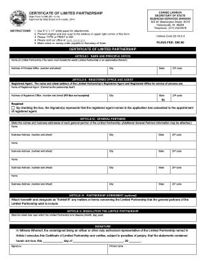 Certificate of Limited Partnership