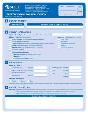 Seattle Street Use General Application