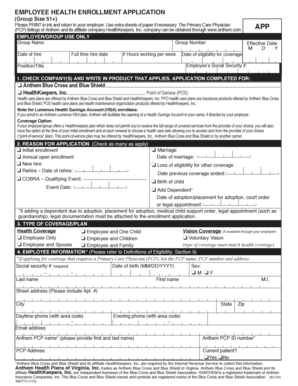 Employee Health Enrollment Application