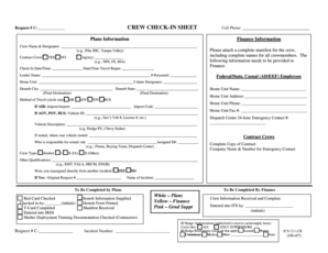 Crew Check-In Sheet