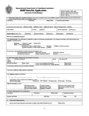 Massachusetts SNAP Benefits Application