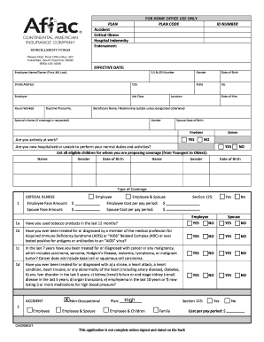 Employee Accident and Health Insurance Application
