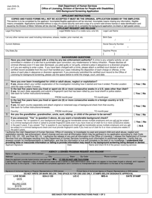Utah DHS Background Screening Application