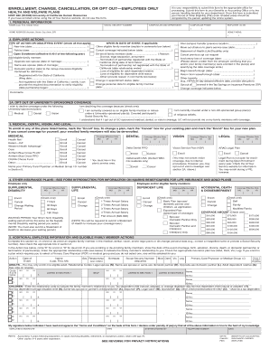 University of California Health and Welfare Plans Enrollment Form
