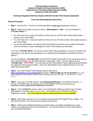 Kentucky Child Care Provider Portal Access Agreement