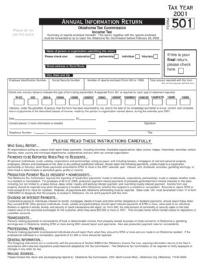Oklahoma Annual Information Return