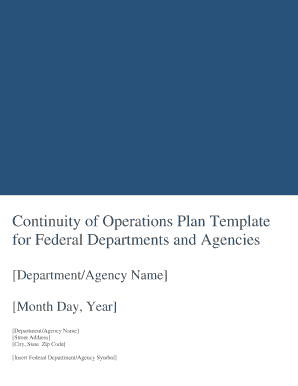 (COOP) Plan Template - Federal Emergency Management Agency - fema