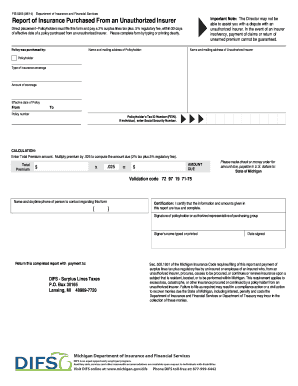 Michigan Unauthorized Insurer Report