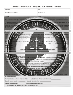 Maine State Courts Request for Record Search