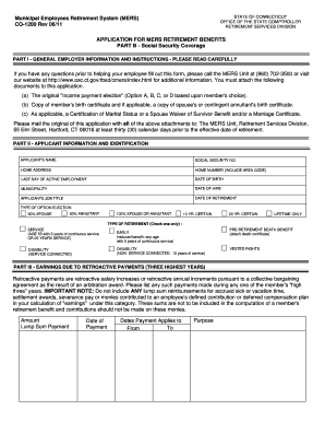 Connecticut MERS Retirement Benefits Application